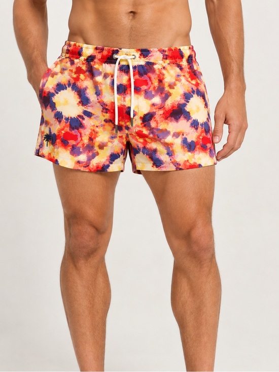 OAS Other - OAS Yellow Tie Swim Shorts Abstract Floral Print Men’s Size Large